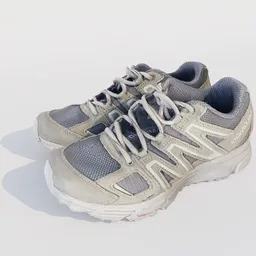 Highly detailed scanned 3D model of sneakers for Blender rendering, perfect for virtual reality and animation.