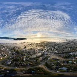 Fog Colorful Morning City