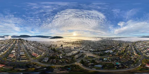Fog Colorful Morning City