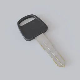 Highly detailed Blender 3D model showcasing a worn key with a plastic top and realistic oxidized texture on metal.