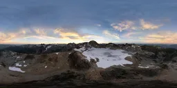 Aerial Glacier Mountain Sunset Sky