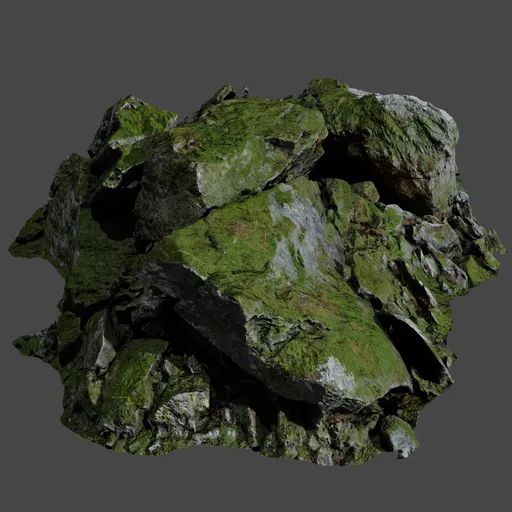 Green Moss Rock Boulder Ground