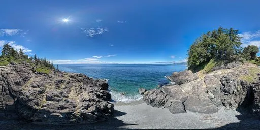Rocky Ocean Coast Sunny Day