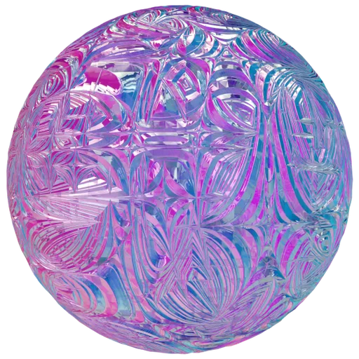 Procedural PBR decorative glass shader for Blender 3D, versatile single-node configuration, high detail texture.