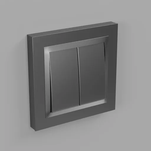 Double light switch silver
