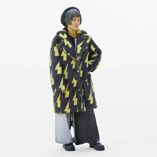 Standing Girl with big coat