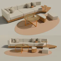Curved Modular Lounge Set