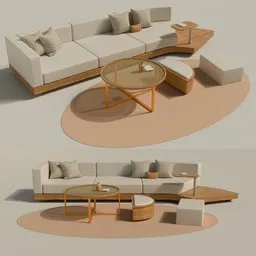 Curved Modular Lounge Set
