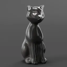Minimalist Black Cat Figurine