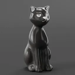Minimalist Black Cat Figurine