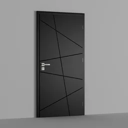 Black metal door