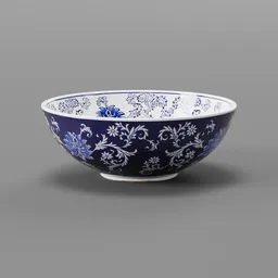 Blue Floral Ceramic Bowl
