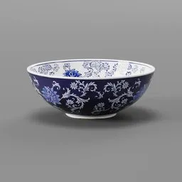 Blue Floral Ceramic Bowl