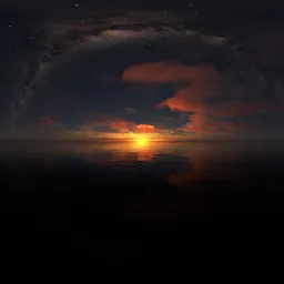 Night Stars Colorful Sunset Sky