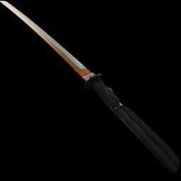 Detailed Blender 3D render of a modernized katana with a sleek design, suitable for sci-fi military concepts
