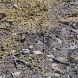 "Photorealistic photogrammetric Blender 3D model of textured Moss rocks and ash surface, perfect for landscape designs and game environments. Highly detailed with an 8k unreal engine, water texture and inspired by Jackson Pollock's art. Created by Jacob Willemszoon de Wet using Blender 3D software."