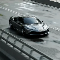 Realistic Supercar in Highway