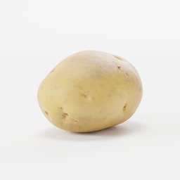 Realistic high-resolution 3D potato model, ideal for Blender rendering with detailed texture.