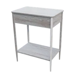 "Modern 3D white table model with realistic textures, perfect for virtual interior design in Blender 3D."