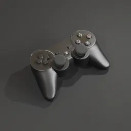 Detailed 3D render of a PS3 gamepad, digital model for Blender 3D projects, with realistic textures and shading.