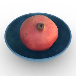 Highly detailed 3D scanned pomegranate with 4K textures for realistic Blender renders.
