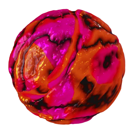 Vibrant organic PBR Alien Skin 04 texture for Blender with customizable color, scale, roughness, and displacement options.