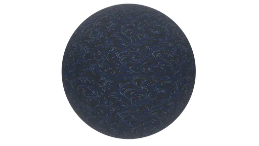 Midnight Blue Floral Scrollwork Fabric