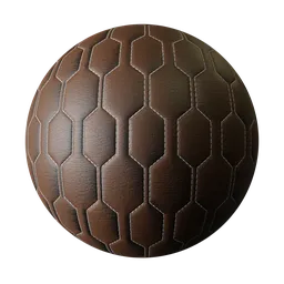 High-quality PBR leather texture for 3D modeling in Blender, realistic material surface with detailed stitching and grain patterns.