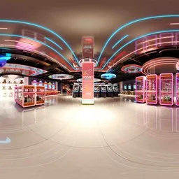 Neon-Lit Arcade World