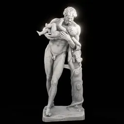 statue of Silenus and baby dionysus
