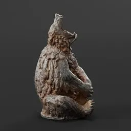statue of Iron seated bear