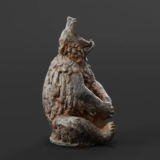 statue of Iron seated bear