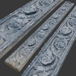 Floral Relief Stone Border