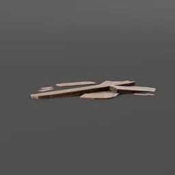 Detailed Blender 3D model of scattered wooden planks for carpentry-themed digital art.