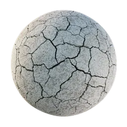 High-resolution textured dry cracked soil for 3D Blender PBR material visualization.