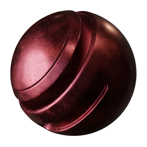 Shabby red glossy metal