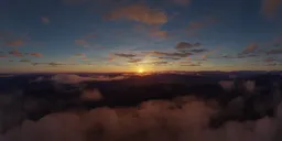 Dramatic Aerial Sunset Landscape