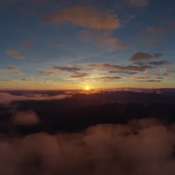 Dramatic Aerial Sunset Landscape
