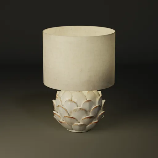 Able lamp with a rustic ceramic