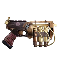 "Explore the detailed and realistic Steampunk Gun 3D model designed with Blender, perfect for historical or military-themed projects. Inspired by Johann Pucher, this piece features magic and steam punk-inspired elements, complete with wires and intricate detailing. Rendered by Cycles, this model is a great addition to any 3D designer's inventory."