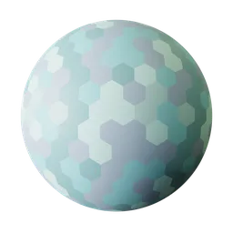 Seamless hexagonal pattern PBR material for Blender 3D, ideal for digital wallpaper and graphic designs.