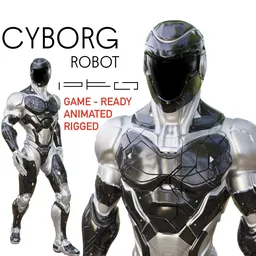 Cyborg Robot In Black