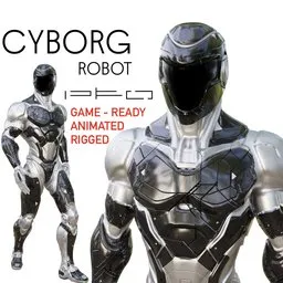 Cyborg Robot In Black
