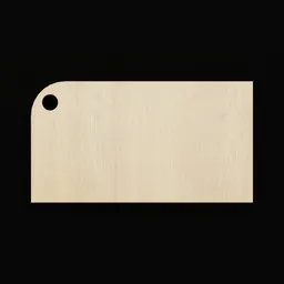 Realistic wooden cutting board 3D model with detailed textures on a black background, compatible with Blender.