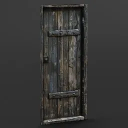 Rustic aged vintage plank wooden door