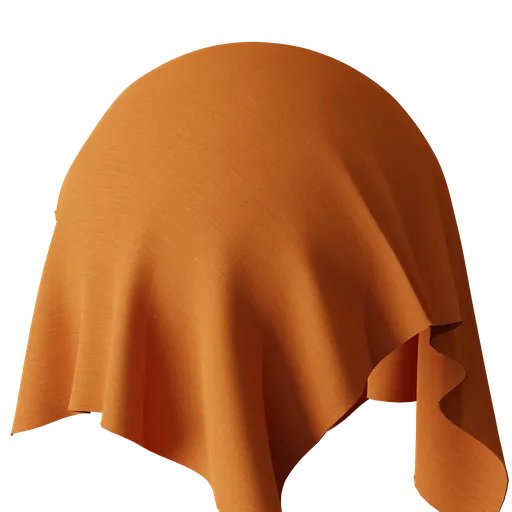 High-resolution orange cloth texture with detailed weave pattern for 3D rendering in Blender and PBR workflows.
