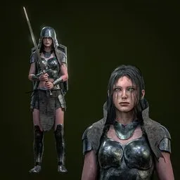 Female warrior Rigged