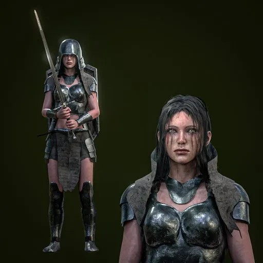 Female warrior Rigged