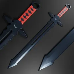 Low poly 3D model sword with 1144 faces, 8K PBR texture, crafted in Blender and textured in Substance Painter.