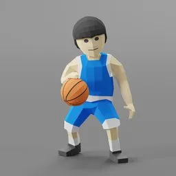 Low Poly Basketball Dribble Animation